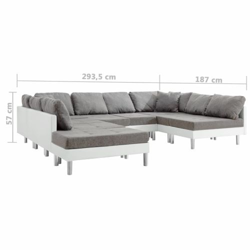 Sofa Modułowa, Sztuczna Skóra, Biała na Arena.pl