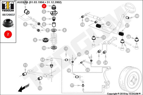AUDI A8 ELEMENT MOCOWANIA AMORTYZATORA 94-02 na Arena.pl