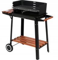 GRILL WĘGLOWY OGRODOWY CHROMOWANY RUSZT PRZENOŚNY REGULOWANY 2 PÓŁKI 99907