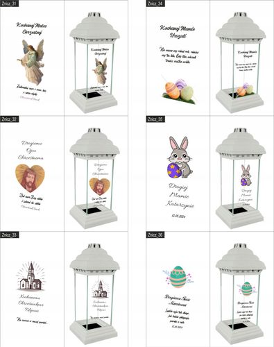 Znicz Lampion z nadrukiem grawerem dla Babci data na Arena.pl