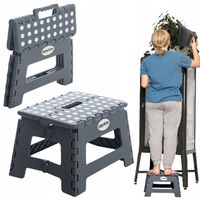 Taboret składany stołek podnóżek antypoślizgowy szary Easyform 22cm