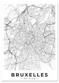 Plakat mapa miasta bruksela 50x70 cm