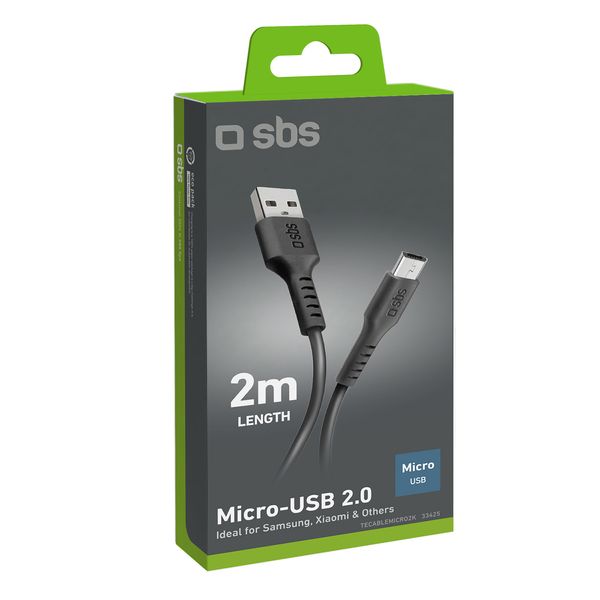 Kabel przewód USB-A - Micro-USB 2m - czarny zdjęcie 3