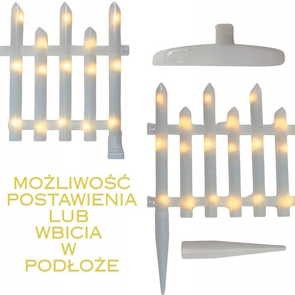 PŁOTEK DEKORACYJNY OZDOBA ŚWIĄTECZNA LED Zestaw 8 szt programator timer zdjęcie 7