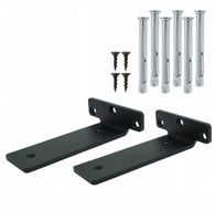 Wspornik półki drewnianej, uchwyt, podpórka, loft, czarny mat, typ T