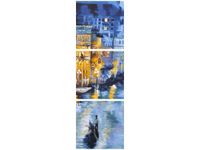 90X30CM WENECJA NOCĄ TRÓJ OBRAZ DRUK
