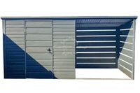 Schowek - Domek Ogrodowy - 2,5x1,5m + Wiata 2,2m - Antracyt ID644