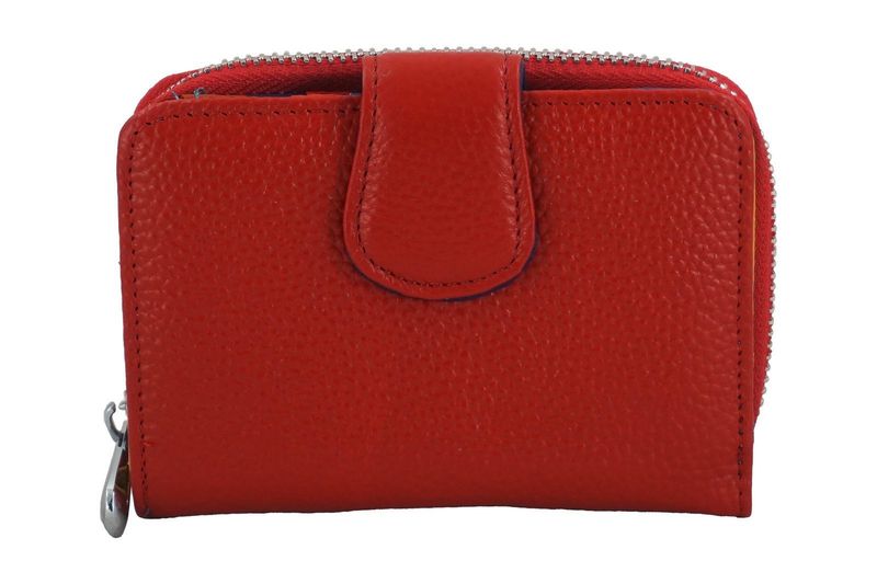 Portfel skórzany młodzieżowy - kolorowy - Czerwony zdjęcie 1