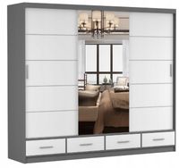 Szafa przesuwna FLORENCE 250 z lustrem półki garderoba SZB duża PRODUCENT