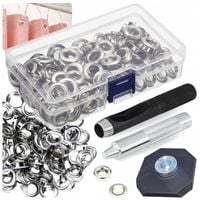 OCZKA DZIURKACZ ZAKUWARKA NAPY 12MM DO PLANDEK NAMIOTÓW ZESTAW 100 SZT.