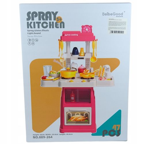 Duża Kuchnia Dla Dzieci 66 cm Kran Para Palniki + Akcesoria Spożywcze na Arena.pl