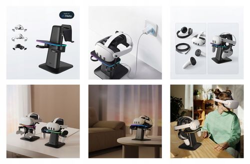 Stojak stacja ładująca ładowarka KIWI do gogli QUEST 2 / QUEST 3 | RGB na Arena.pl