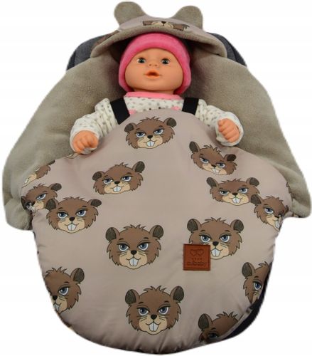 ŚPIWOREK MYSZKA OTULACZ FOTELIK WÓZEK ORTALION BEŻ BOBRY MINKY LATTEY na Arena.pl