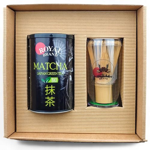 Zestaw Do Herbaty Matcha Japoński Bio 100 g z Miotełką Chasen Bambusową Kot na Arena.pl