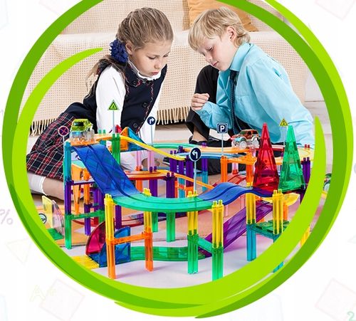 Tor magnetyczny samochodowy Picasso Tiles klocki magnetyczne 50 el duży na Arena.pl