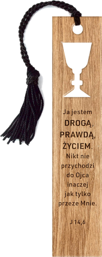 Zakładka drewniana z napisem - Ja jestem Drogą Prawdą i Życiem... Kielich na Arena.pl