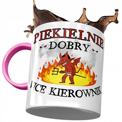 Kubek Różowy Dla Vice Kierownika Piekielnie Dobry Z Nadrukiem Ze Zdjęciem na Arena.pl