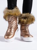 Damskie różowe śniegowce z futerkiem   Rozmiar: - 36