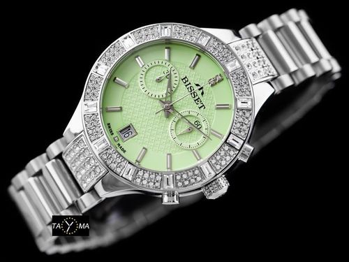 ZEGAREK DAMSKI BISSET BSBE18 - silver/green (zb547a) na Arena.pl