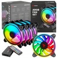 Wentylator 4 szt x 120mm ARGB SAVIO FAN-01 Kontroler Pilot 12V 6-pin