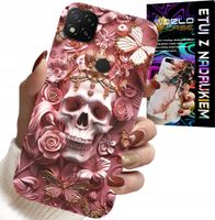 ETUI DO XIAOMI REDMI 9C - KOBIECE, MODNE WZORY, CZASZKA W RÓŻE