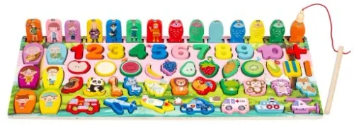 Tablica edukacyjna MONTESSORI rybki, cyfry, owoce na Arena.pl