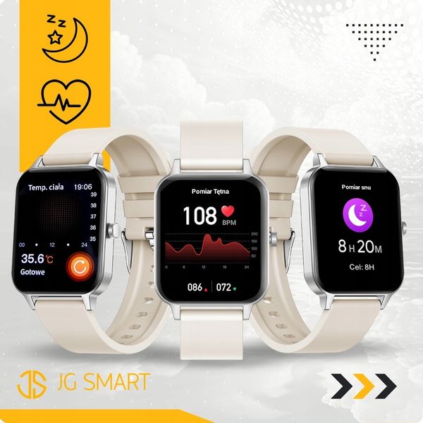 SMARTWATCH ZEGAREK DAMSKI ROZMOWY MENU PL PULS SMART WATCH SREBRNY 2 PASKI zdjęcie 6