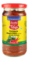 Marynowana gongura i chilli Gongura Red Chilli Pickle Telugu Foods 300g