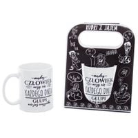 kubek ceramiczny z napisem 'Mądry człowiek uczy się każdego dnia...'