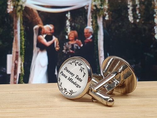 FINIA Spinki do Mankietów do z Datą Ślubu dla Pana Młodego Ślub Data na Arena.pl