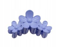 Piękna spinka klamra akrylowa trzy kwiatki niebieski 11cm