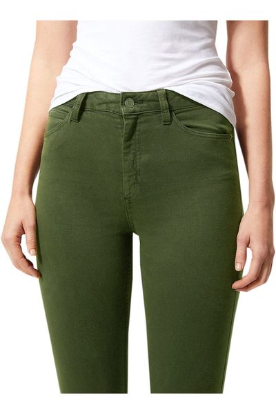 M&S Ciemnozielone Jeansy Super Skinny, Tencel, Regular - 36 / S zdjęcie 3