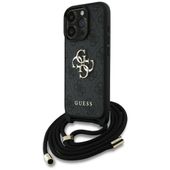 Etui Guess 4G Big Logo Cord Stap         Crossbody do iPhone 16 Pro czarny