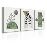 Obrazy Ścienne Do Salonu Set Liście Tropikalne Abstrakcja Boho 90cm x 40cm