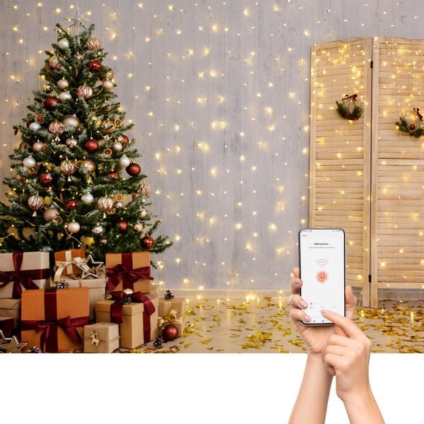 Kurtyna 300 LED 3x3m 8 funkcji z pilotem gniazdko SMART +przedłużacz zdjęcie 2