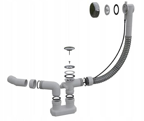 Automatyczny syfon wannowy na pokrętło CHROM czyszczony od góry obrotowy na Arena.pl