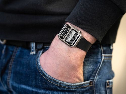 ZEGAREK CASIO A100WEF-1AEF VINTAGE SREBRNY DATOWNIK STOPER ALARM na Arena.pl