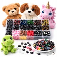 OCZKA DO MASKOTEK ZABAWEK NOSKI OCZY 1040 SZT ZESTAW DIY ETUI 6-14mm