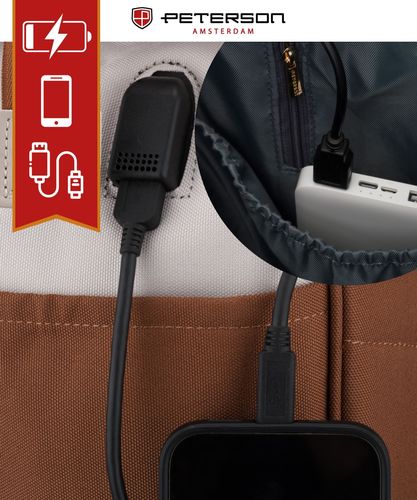 plecak materiałowy ptn alfa-5301 brown-beige na Arena.pl