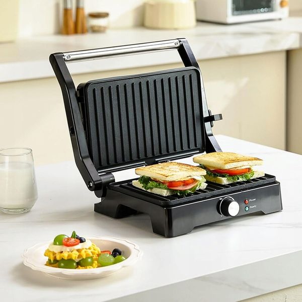 OPIEKACZ TOSTER GRILL DO KANAPEK PANINI ELEKTRYCZNY ROZKŁADANY 180° zdjęcie 3