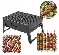 Grill Przenośny Turystyczny Składany Węglowy Podróżny Mały Z Rusztem BBQ