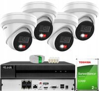 Monitoring Hikvision 4x Kamera DS-2CD2363G2-LI2U IP 6MPx AcuSense LED 2TB