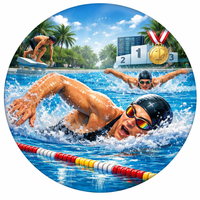 Opłatek na tort Zawody Pływackie Basen Sport Wodny Zawodnik Pływak