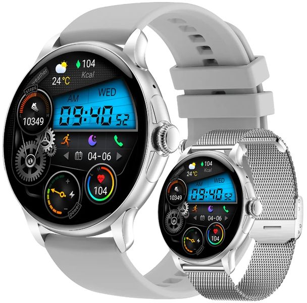 smartwatch damski rubicon rncf35 silver bransoleta + pasek zdjęcie 1