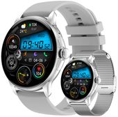smartwatch damski rubicon rncf35 silver bransoleta + pasek