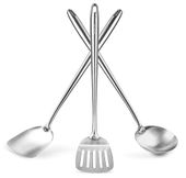 YOSUKATA Zestaw do Woka 2x Łopatka + Chochla Stal Nierdzewna 43 cm