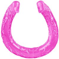DWUSTRONNY PENIS POCHWOWO ANALNY 45 cm KOLORY RÓŻOWY