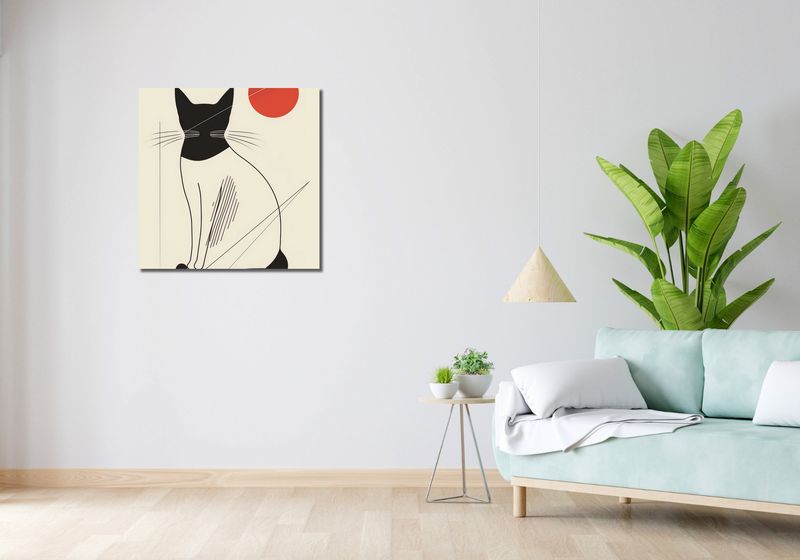 Obraz 70x70cm Czerwony Krąg zdjęcie 2