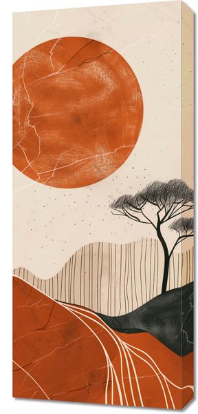 Obraz 40x90cm Afrykański Zachód Słońca zdjęcie 1