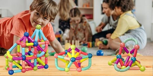 Klocki Magnetyczne Konstrukcyjne Edukacyjne Dla Dzieci Duże Elementy 98 El na Arena.pl